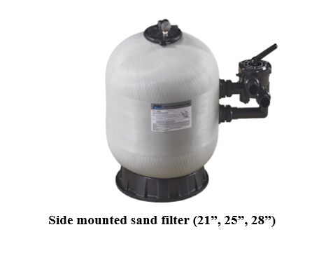 Side mounted sand filter (21”, 25”, 28”)